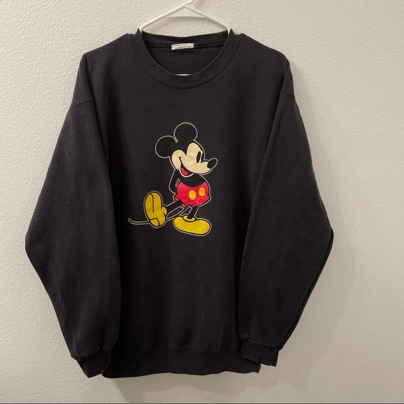 Disney Other - Disney Mickey Mouse pullover sweatshirt black VTG medium